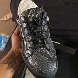 Giuseppe Zanotti Men’s double zip python sneaker